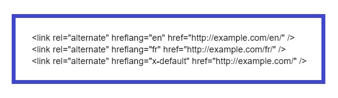 Un ejemplo de cómo se puede implementar X-Default en el encabezado HTML de una página web.